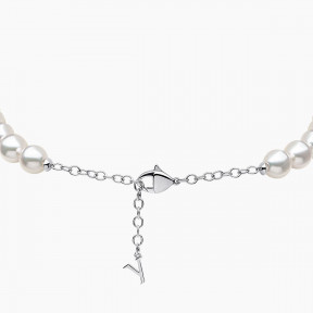 Zyyp 18K White Gold Multi Pearl and Diamond Zip Necklace