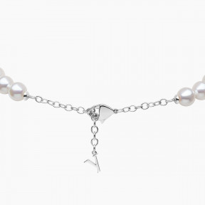 Zyyp 18K White Gold Multi Pearl and Diamond Zip Necklace