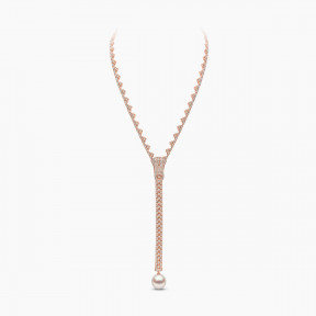 Zyyp 18K Rose Gold and Diamond Zip Necklace