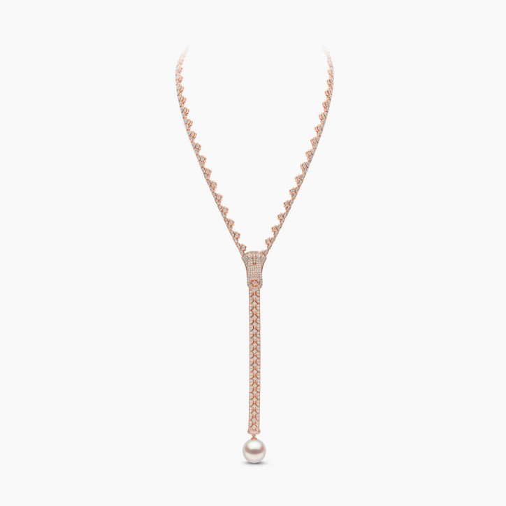Zyyp 18K Rose Gold and Diamond Zip Necklace