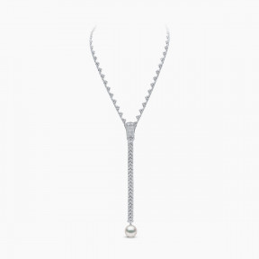 Zyyp 18K White Gold and Diamond Zip Necklace