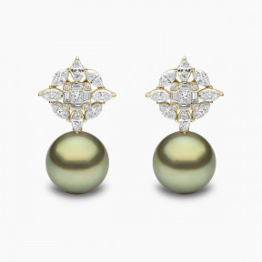 Contessa 18K Gold Pistachio Tahitian Pearl Earrings
