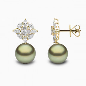 Contessa 18K Gold Pistachio Tahitian Pearl Earrings