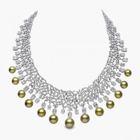 Windsor 18K Gold Pistachio Tahitian Pearl Diamond Necklace