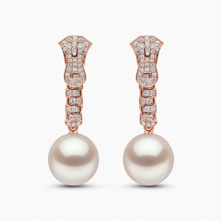 Zyyp 18K Rose Gold South Sea Pearl and Diamond Zip Earrings Zyyp 18K Rose Gold South Sea Pearl and Diamond Zip Earrings