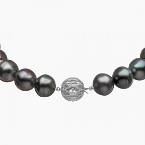 Baroque 18K Gold Black Baroque Tahitian Pearl Strand