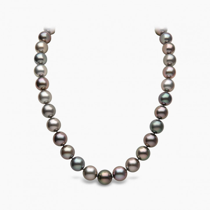 Classic 18K Gold Black Tahitian Pearl Strand Necklace
