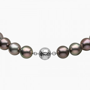 Classic 18K Gold Black Tahitian Pearl Strand Necklace
