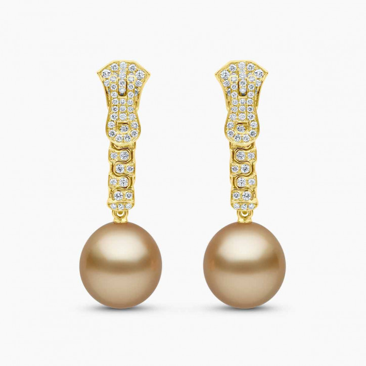Zyyp 18K Yellow Gold South Sea Pearl and Diamond Zip Earrings Zyyp 18K Yellow Gold South Sea Pearl and Diamond Zip Earrings