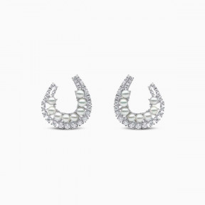 Raindrop 18K Gold Akoya Pearl and Diamond Hoop Earrings