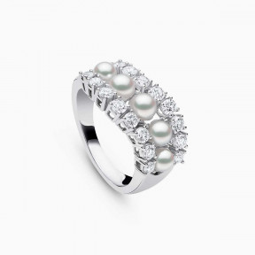 Duchess 18K Gold Pearl and Diamond Ring