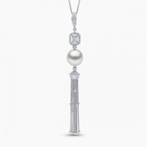 Glitz 18K Gold South Sea Pearl Diamond Necklace