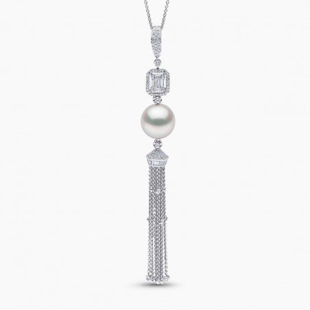 Glitz 18K Gold South Sea Pearl Diamond Necklace