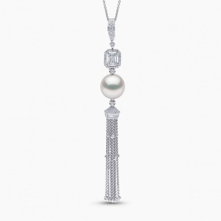 Glitz 18K Gold South Sea Pearl Diamond Necklace