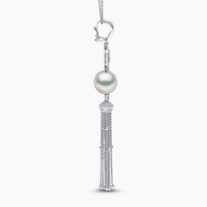 Glitz 18K Gold South Sea Pearl Diamond Necklace