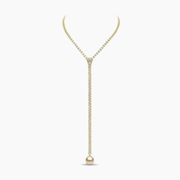Zyyp 18K Gold South Sea Pearl and Diamond Zip Necklace