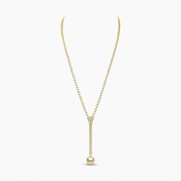Zyyp 18K Gold South Sea Pearl and Diamond Zip Necklace