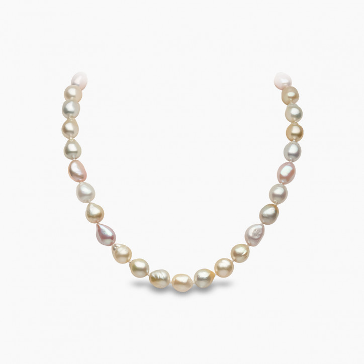 Baroque 18K Gold Freshwater Pearl Mix Strand Necklace Baroque 18K Gold Freshwater Pearl Mix Strand Necklace