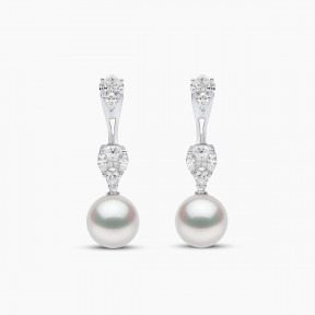 Glitz 18K Gold South Sea Pearl and Diamond Drop Earrings
