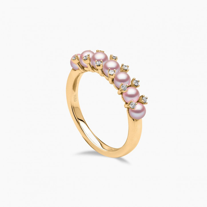 Eclipse 18K Gold Pearl and Diamond Starlit Ring Eclipse 18K Gold Pearl and Diamond Starlit Ring