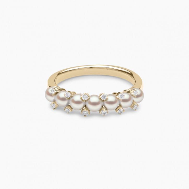 Eclipse 18K Gold Pearl and Diamond Starlit Ring Eclipse 18K Gold Pearl and Diamond Starlit Ring