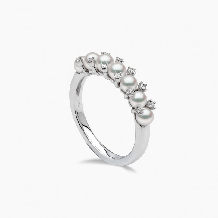 Eclipse 18K Gold Pearl and Diamond Starlit Ring Eclipse 18K Gold Pearl and Diamond Starlit Ring