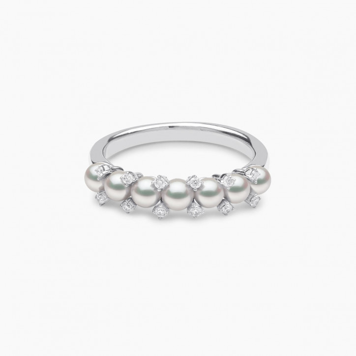 Eclipse 18K Gold Pearl and Diamond Starlit Ring Eclipse 18K Gold Pearl and Diamond Starlit Ring