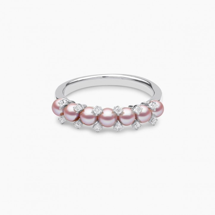Eclipse 18K Gold Pearl and Diamond Starlit Ring Eclipse 18K Gold Pearl and Diamond Starlit Ring
