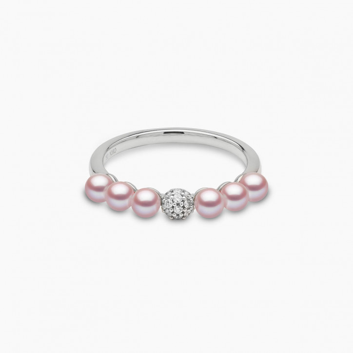 Eclipse 18K Gold Pearl and Diamond Cosmic Ring Eclipse 18K Gold Pearl and Diamond Cosmic Ring