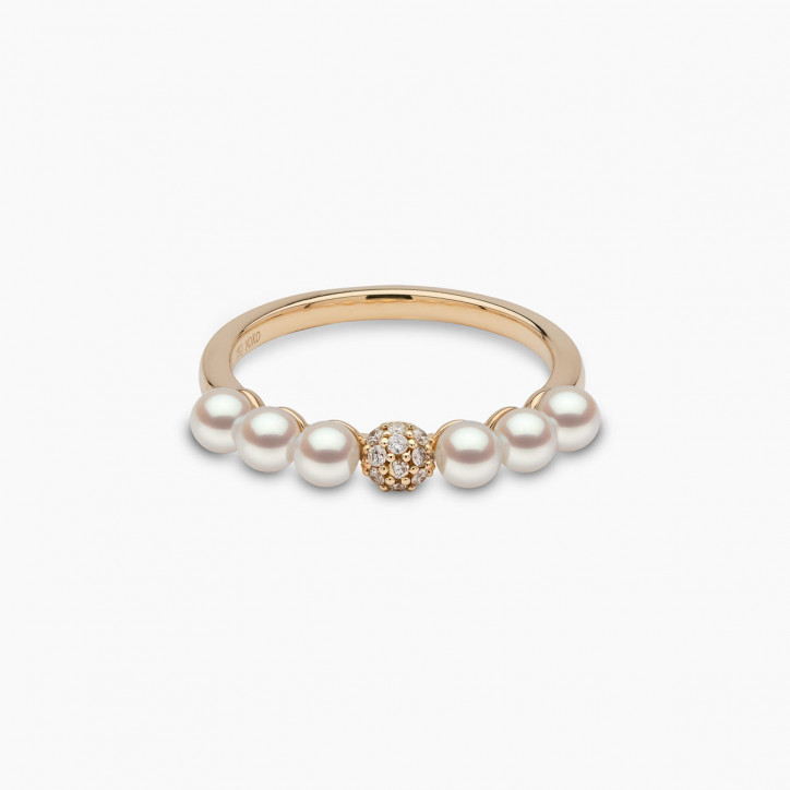 Eclipse 18K Gold Pearl and Diamond Cosmic Ring Eclipse 18K Gold Pearl and Diamond Cosmic Ring