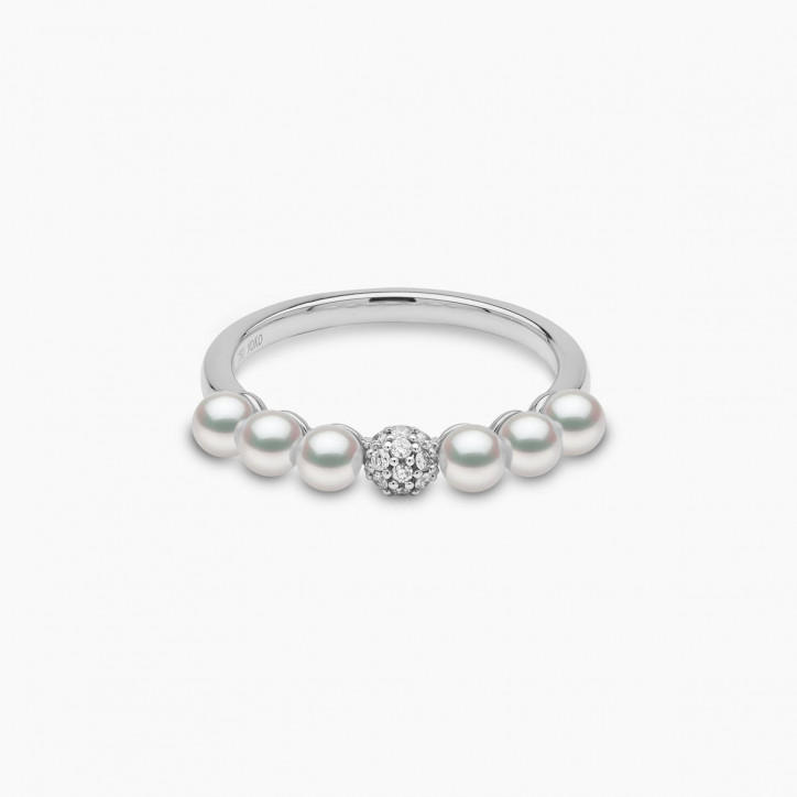 Eclipse 18K Gold Pearl and Diamond Cosmic Ring Eclipse 18K Gold Pearl and Diamond Cosmic Ring