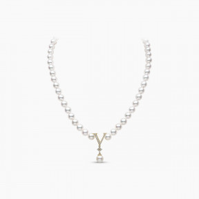 O by Yoko 18K Gold Freshwater Pearl and Diamond Strand Necklace