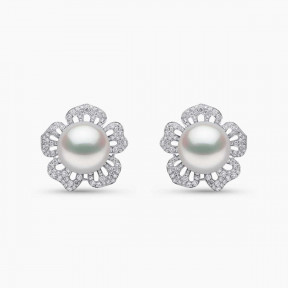 Duchess 18K Gold South Sea Pearl and Diamond Bloom Earrings