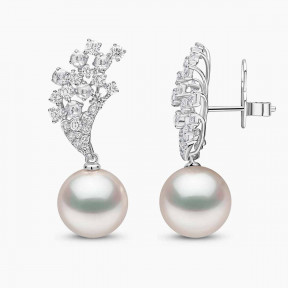 Duchess 18K Gold Pearl and Diamond Cluster Earrings