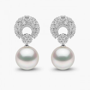 Duchess 18K Gold Pearl and Diamond Hoop Motif Earrings