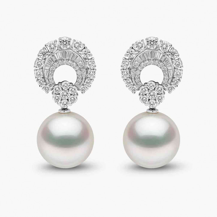 Duchess 18K Gold Pearl and Diamond Hoop Motif Earrings