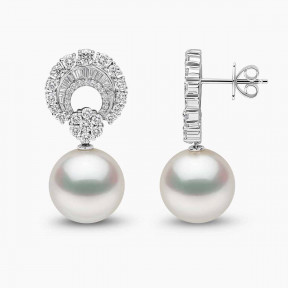 Duchess 18K Gold Pearl and Diamond Hoop Motif Earrings