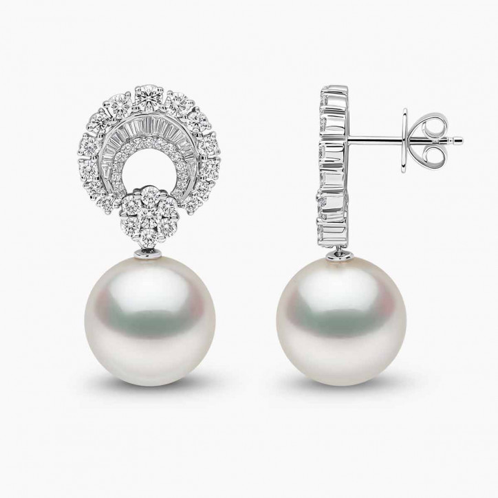 Duchess 18K Gold Pearl and Diamond Hoop Motif Earrings