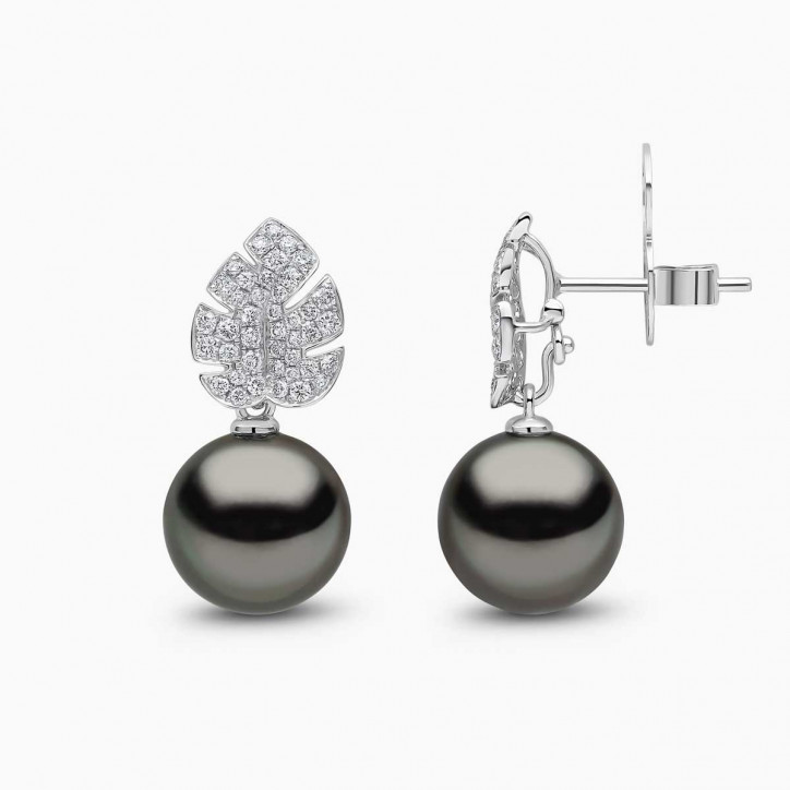 Contessa 18K Gold Black Tahitian Leaf Pearl Earrings Contessa 18K Gold Black Tahitian Leaf Pearl Earrings