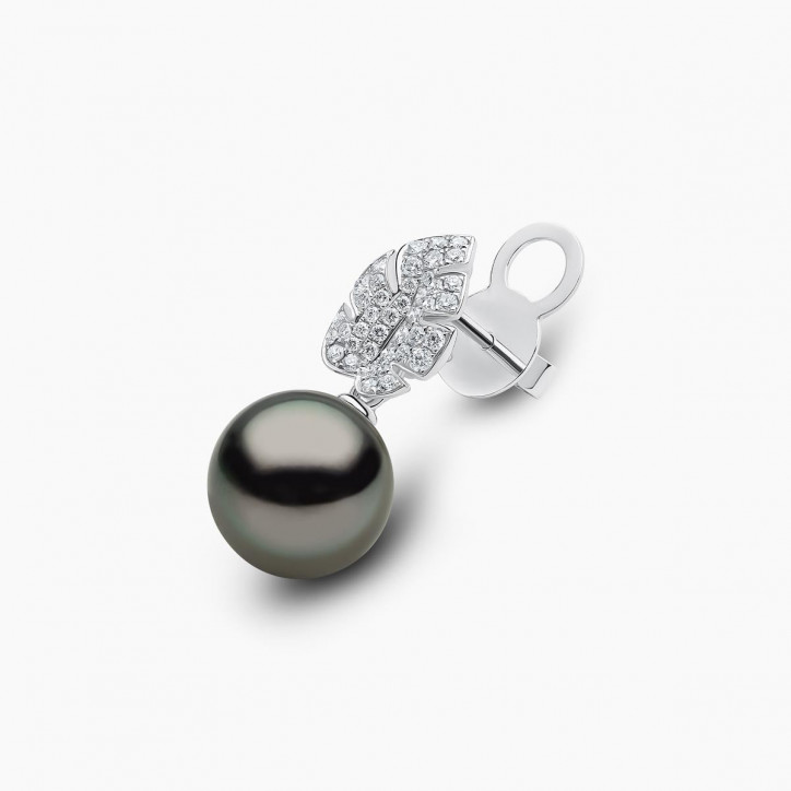Contessa 18K Gold Black Tahitian Leaf Pearl Earrings Contessa 18K Gold Black Tahitian Leaf Pearl Earrings