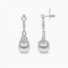 Contessa 18K бяло злато с перли и диаманти от Южно море