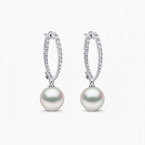 Contessa 18K White Gold South Sea Pearl and Diamond Hoop Earrings