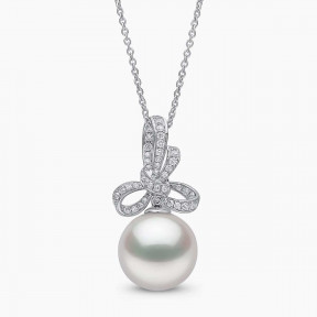 Contessa 18K Gold South Sea Pearl and Diamond Knot Pendant