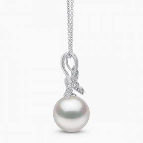 Contessa 18K Gold South Sea Pearl and Diamond Knot Pendant