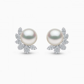 Duchess 18K Gold South Sea Pearl and Diamond Flutter Earrings