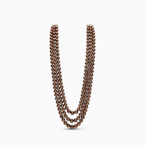 Classic 18K Gold Chocolate Tahitian Pearl Triple Row Necklace