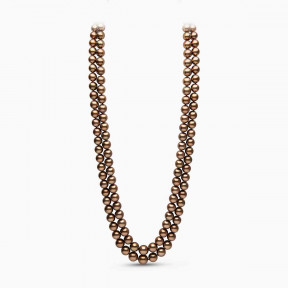 Classic 18K Gold Chocolate Tahitian Pearl Double Row Necklace