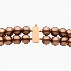 Classic 18K Gold Chocolate Tahitian Pearl Double Row Necklace