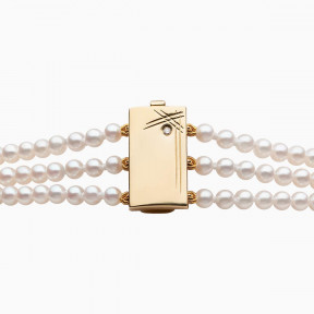 Contessa 18K Gold Multi Pearl and Diamond Motif Necklace