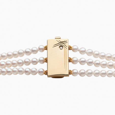 Contessa 18K Gold Multi Pearl and Diamond Motif Necklace